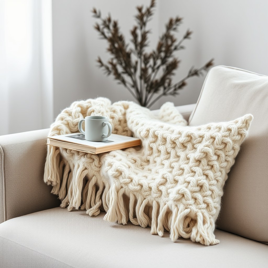 Chunky Knit Throw Blanket